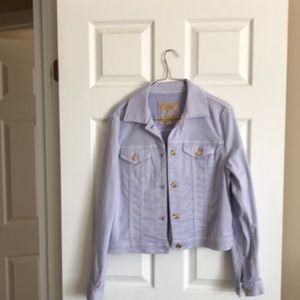 Michael Kors lavender colored jean jacket with stretch size medium